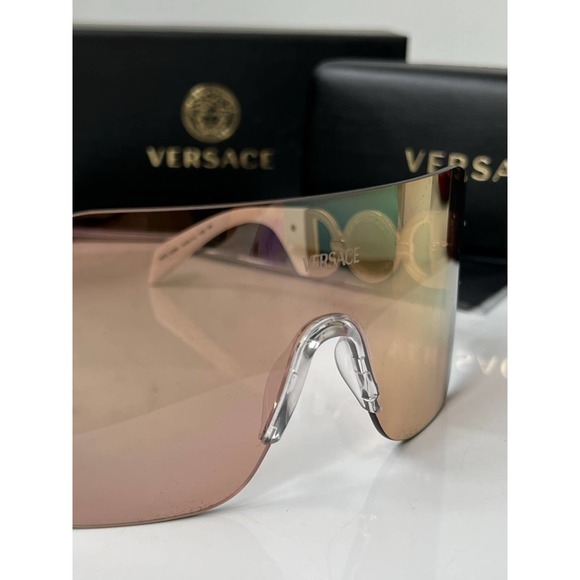 NEW Versace VE2258 Mask Shield Sunglasses in Pink Mirrored - Picture 7 of 10